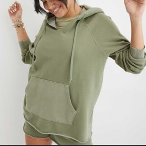 Aerie sunwashed sage notch neck hoodie medium